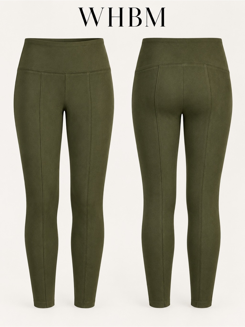 White House Black Market Olive Green Ponte High-Rise Leggings